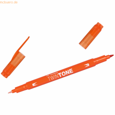 6 x Tombow Doppelfasermaler TwinTone Rund- und Finelinerspitze carrot von Tombow