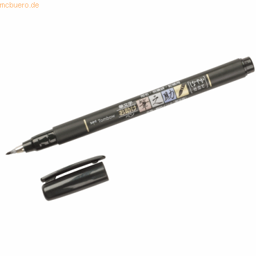 6 x Tombow Faserschreiber Fudensuke weiche Spitze schwarz von Tombow