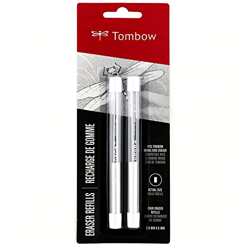 Tombow 57318 MONO Zero Radiergummi, Nachfüllpackung, rechteckig, 2,5 mm, 2 Stück von Tombow