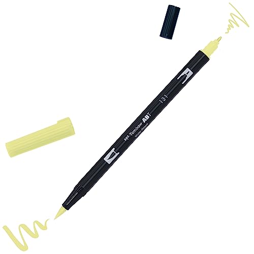 Tombow ABT Dual Brush Pen, ABT-131, Stift mit zwei Spitzen, perfekt fürs Hand Lettering und Bullet Journal, wasservermalbar, lemon lime von Tombow