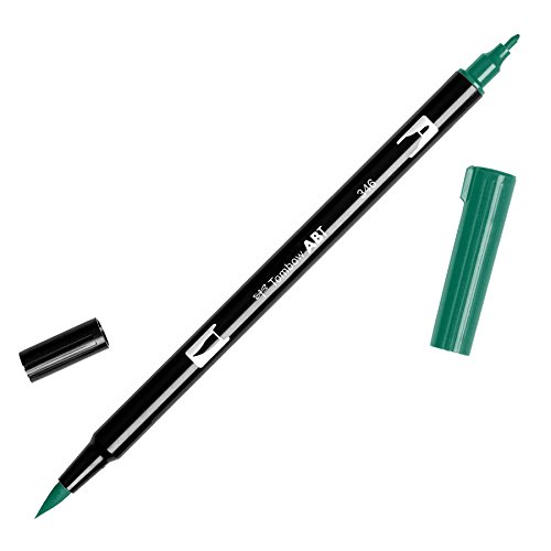 Tombow ABT-346 Fasermaler Dual Brush Pen mit zwei Spitzen, sea green, 1 Stück (1er Pack) von Tombow