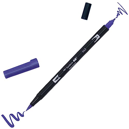 Tombow ABT-565 Fasermaler Dual Brush Pen mit zwei Spitzen, deep blue, 1 Stück (1er Pack) von Tombow