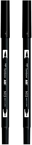 Tombow ABT-N15 Filzstifte, Doppelspitze, Schwarz, 2 Stück von Tombow