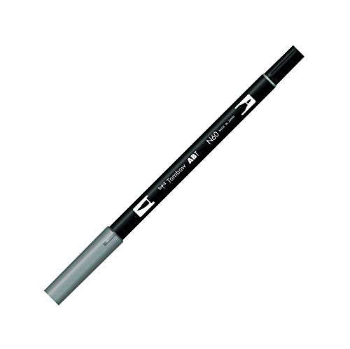 Tombow ABT-N60 Fasermaler Dual Brush Pen mit zwei Spitzen, Schwarz von Tombow