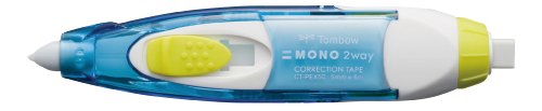 Tombow CT-PEX5-40-B Mono 2Way Korrekturroller mit Radierer, 5 mm x 6 m, transparent blau von Tombow