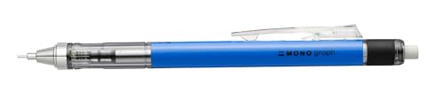 Tombow Druckbleistift MONO graph 07 neonblau - 0,7 mm Strichtstärke, HB, integriertem nachfüllbarem Radiergummi [SH-MG43-R7] von Tombow