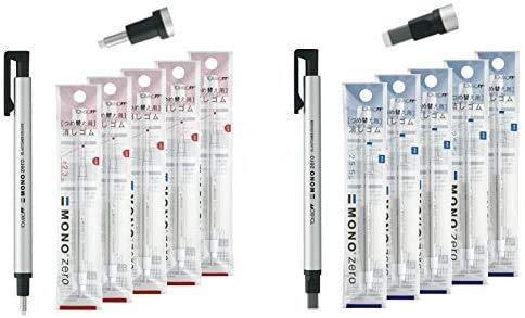 Tombow MONO Zero Radiergummi-Set mit Rundspitze, 10 Minen und 10 Ersatzminen mit quadratischer Spitze von Tombow