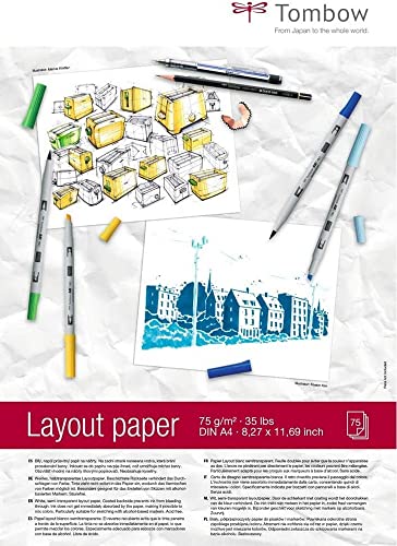 Tombow PB-LAYOUT Layoutblock DIN A4 weiß, halbtransparent von Tombow