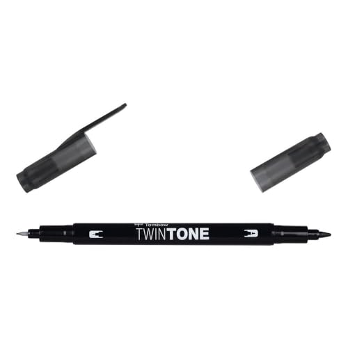 Tombow TWINTONE-33 Marker mit doppelter Spitze, schwarz. von Tombow