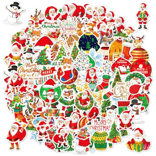 200 Aufkleber Weihnachten, Wasserdichte Christmas Stickers für Scrapbook DIY, Sticker Weihnachten 5-8cm Frohe Weihnachten Weihnachten Sticker von Tomkity