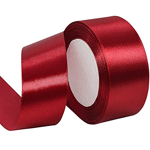 Tomodoks 22m Satinband 4cm breit, Geschenkband, Dekoband, Weihnachtsband, Hochzeitsband, Stoffband, Geschenkband (Rrosso) von Tomodoks