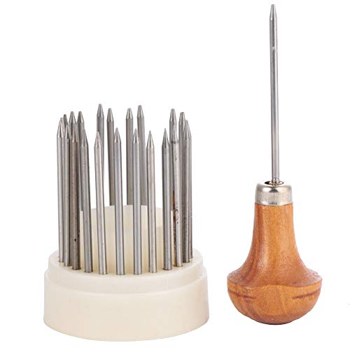 23-teiliges Beading Grain Jewelry Tools, Professioneller Diamont Stone Bead Setting, Metall Perlen Korn Werkzeug mit Holz Griff für Schmuckherstellung Bastelbedarf von Tomotato