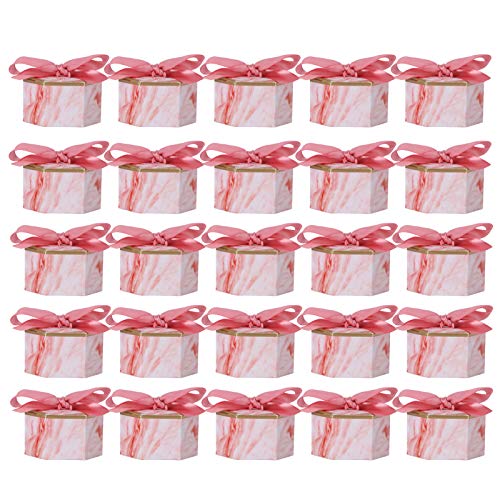 25 Stück Pralinenschachteln Hex Geschenkschachteln Geschenkbox Schokoladenkekse Boxen für Hochzeit Brautparty Party Geburtstagsparty Baby Shower Party Weihnachtsfeier Jubiläum Verlobung(Rosa) von Tomotato