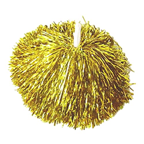 Cheerleading Pom Poms, Metallic Folie Teamgeist Cheering Requisiten mit geradem Griff für Aerobic Tanzen Sport Spiel Fußball Club Dekoration(Golden) von Tomotato