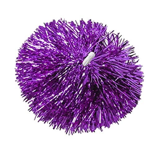 Cheerleading Pom Poms, Metallic Folie Teamgeist Cheering Requisiten mit geradem Griff für Aerobic Tanzen Sport Spiel Fußball Club Dekoration(Lila) von Tomotato