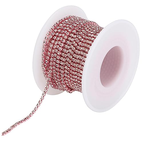 Tomotato 10 Yard Kristall Strass Kettenbesatz, Kristall Diamantbesatz, Krallen Ketten Zubehör für Bastelarbeiten, Nähen, DIY Schmuck, Hochzeits Dekoration(Rosa) von Tomotato