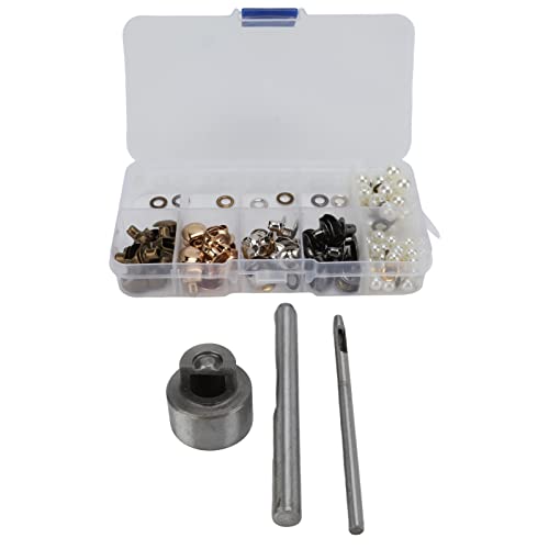 Tomotato Schnürsenkelhaken-Set, Messing, Schnürsenkelhaken, U-förmige Schuhe, Ösen, Schnallen Und Druckknopfwerkzeuge mit Nieten für Die Reparatur von Wanderstiefeln, Lederstiefelschuhen(8mm) von Tomotato