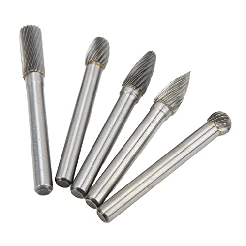 5-teiliges Single-Cut-Raspelfeilen-Set – Wolframkarbid-Stabschleifer Zum Polieren, Schleifen, Holzschnitzen (ADEFG) von Tomvorks