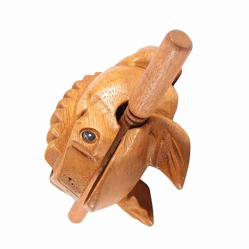 Traditionelles Thailändisches Kunsthandwerk aus Holz, Glücklicher Frosch, Krächzendes Musikinstrument, Heimbüro-Dekoration für Glück und Reichtum (Nr. 4 12,7 cm) von Tomvorks