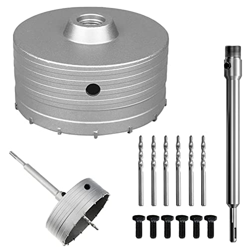 Bohrkrone Steckdose Ø160 mm Mit 220mm SDS Bohrer Rundem Griff, Vollhartmetallzähne Hammerschlagfest Dosensenker Dosenbohrer Lochbohrer Steckdosenbohrer für Mauerwerk Kalksandstein Ziegel von Tongboke