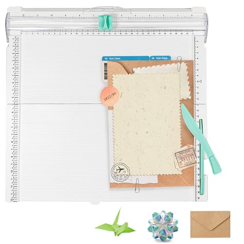 Faltbarer Kratzpapierschneider 2-in-1, A4-Papier-Schneidemaschine für Geschenkpapier, Tragbarer Papierschneider-Guillotine, Papierschneider für Home-Office-Schule von Tongboke