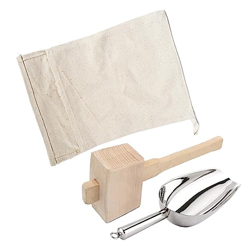 Lewis Tasche und Eishammer Crush Ice, Wiederverwendbare Leinwand Crushed Ice Taschen für Crushed Ice, Barkeeper-Kit Set & Bar Tools Küchenzubehör von Tongdejing