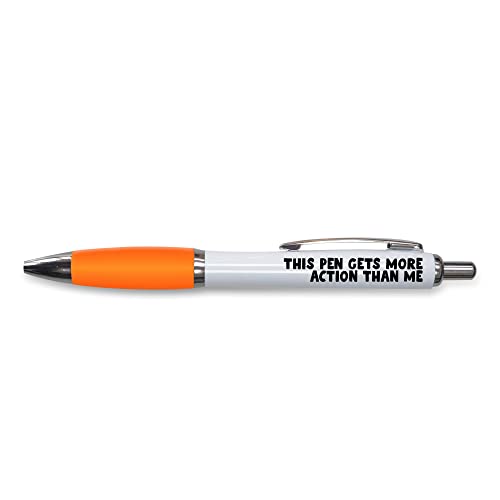 Tongue in Peach Lustiges Geschenk zum Schreiben, Kugelschreiber, Arbeitskollegen, Abschied, Arbeit, Geschenk | Dieser Stift erhält mehr Action als ich | Joke Stationary | PP36 von Tongue in Peach