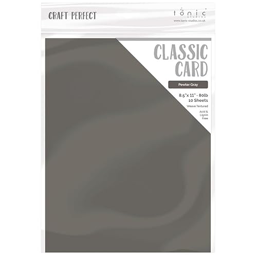 Craft Perfect Weave Textured Classic Card 8.5"X11" 10/Pkg-Pewter Gray von Tonic Studios