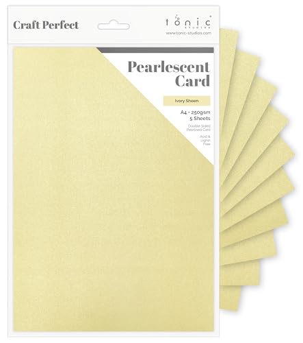 Tonic Studios 9512e Craft Card, Ivory Sheen, A4, 5 Paket von Tonic Studios