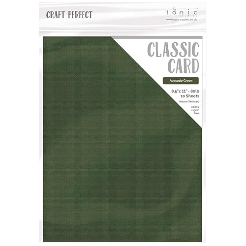 Tonic Studios Craft Perfect Weave Textured Classic Card 8.5"X11" 10/Pkg-Avocado Green von Tonic Studios