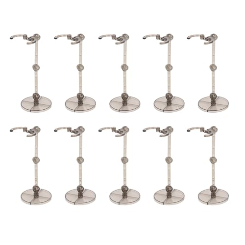 Puppenständer, 10 Sets, Action-Figuren-Ständer, 10er-Set, Gute Stabilität und Einfach zu Bedienen, Ständer aus Kunststoff mit Basisdurchmesser 5 cm für 6-Zoll-Modelle (Schwarz von Tonysa