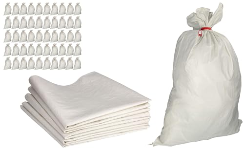 ToolSpace 50x Gewebesäcke Polypropylen-Sack, PP-Gewebe 105x65 cm - Propylen-Säcke 50 kg Ideal für Futtermittel, Getreide, Kohle, Öko-Pulver Lagerung von losen Gegenständen, Waren Transportsack von ToolSpace