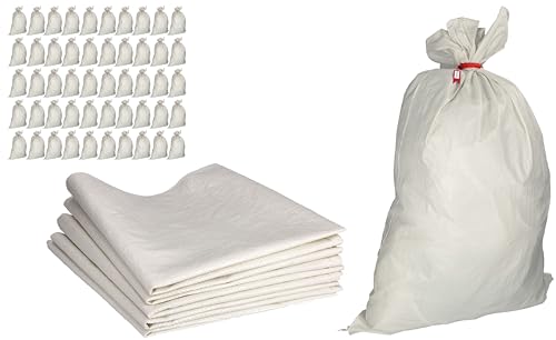 ToolSpace 50x Gewebesäcke Polypropylen-Sack, PP-Gewebe 105x65 cm - Propylen-Säcke 50 kg Ideal für Futtermittel, Getreide, Kohle, Öko-Pulver Lagerung von losen Gegenständen, Waren Transportsack von ToolSpace