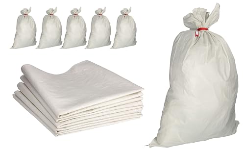 ToolSpace 5x Gewebesäcke Polypropylen-Sack, PP-Gewebe 105x65 cm - Propylen-Säcke 50 kg Ideal für Futtermittel, Getreide, Kohle, Öko-Pulver Lagerung von losen Gegenständen, Waren Transportsack von ToolSpace