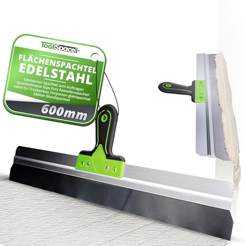 ToolSpace Flächenspachtel Edelstahl Breitspachtel 600 mm Gipskarton Spachtel zum Auftragen Spachtelmasse Gips Putz Fassadenspachtel ideal für Trockenbau Verputzen glättspachtel Glätter Wandspachtel ToolSpace Flächenspachtel Edelstahl Breitspachtel 600 mm Gipskarton Spachtel zum Auftragen Spachtelmasse Gips Putz Fassadenspachtel ideal für Trockenbau Verputzen glättspachtel Glätter Wandspachtel von ToolSpace
