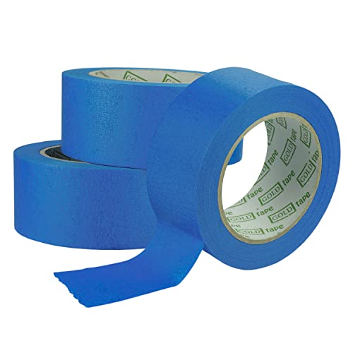 ToolSpace Kreppband Malerband Set Blau - Profi Maler Klebeband für Renovierungsarbeiten Masking Tape - Lösungsmittelfrei 48 mm / 50 m Rolle Set mit 3 Stück 150 m von ToolSpace