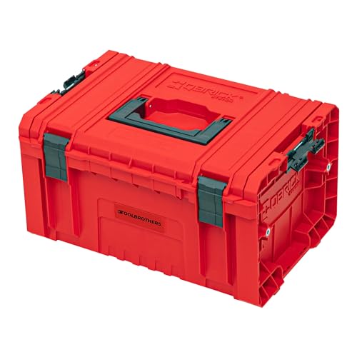 Toolbrothers RHINO L Werkzeugkoffer Organize+ ULTRA Custom 450 x 260 x 240 mm 19 l stapelbar IP54 mit 3 Fächern und Ablage von Toolbrothers