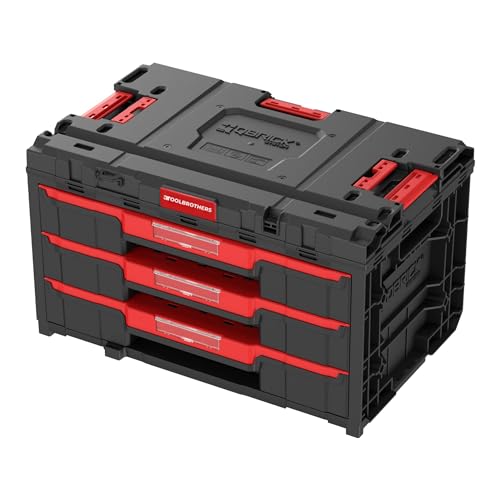 Toolbrothers RHINO XXL Drawer 3 ECO Vario+ Werkzeugkoffer Schubladenkoffer 587 x 380 x 340 mm 27 l stapelbar IP54 mit drei Schubladen von Toolbrothers