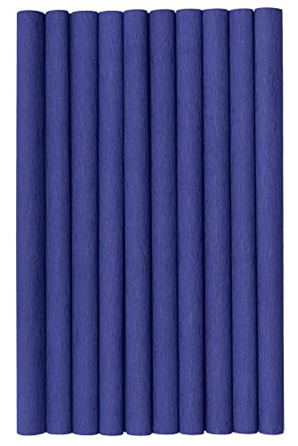 Krepppapier 50x200 cm Crepepapier für Handwerke, Kräuselpapier zur Dekoration, Schulpapier, Rollenpapier Elastizität, nicht abfärbende Farben, dunkelblau 10er Pack, navy pers von Top-2000