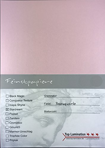 25 Blatt DIN A3 rosenquarz Metallic - Papier 120g/m² beidseitig schimmernd in edler Optik zum Drucken von Top Lamination Laminiertechnik