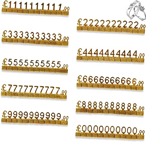 TOP-VIGOR Digitales Preisschild aus Metall, 3D-arabisches Preisschild, verstellbar, GBP-Preiswürfel-Set, Zähler, Preis für Schmuck-Display-Artikel, 10 Stück TOP-VIGOR Digitales Preisschild aus Metall, 3D-arabisches Preisschild, verstellbar, GBP-Preiswürfel-Set, Zähler, Preis für Schmuck-Display-Artikel, 10 Stück von Top-Vigor
