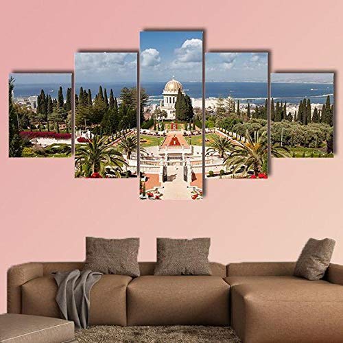 Bilder Dekorative malerei Spray malerei leinwand malerei 5 stück Bahai Garten Israel Leinwand Wandbild, Möbel Art Deco, Rahmen von TopArt