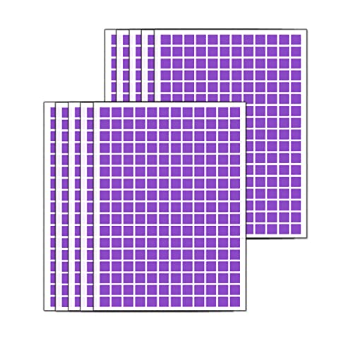 10 Blatt quadratische Farbcodierungsetiketten farbige Aufkleber 15mm bunte Farbcodierungsetiketten, Büro Schule Planer Beschriftung Umzugskarton Bücher Scrapbook Markierung, ablösbar - Lila von TopHomer