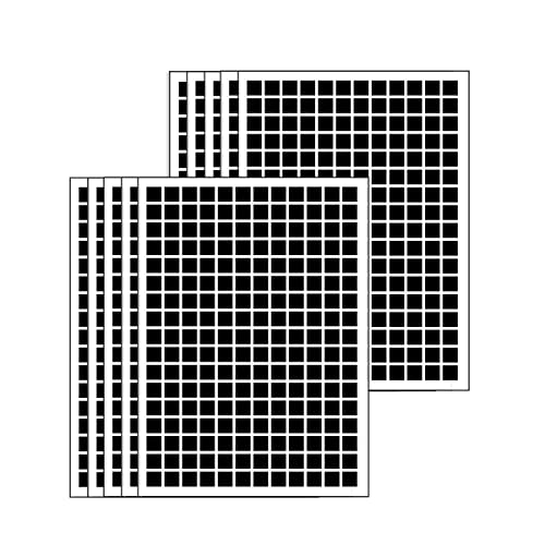 10 Blatt quadratische Farbcodierungsetiketten farbige Aufkleber 15mm bunte Farbcodierungsetiketten, Büro Schule Planer Beschriftung Umzugskarton Bücher Scrapbook Markierung, ablösbar - Schwarz von TopHomer