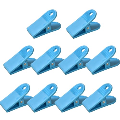 10 Stück Bulldogge Büroklammern Kunststoff - Bulldog Binder Clips, 58mm Scharnier Klammern für Papier Büros Küche Hause -Blau von TopHomer