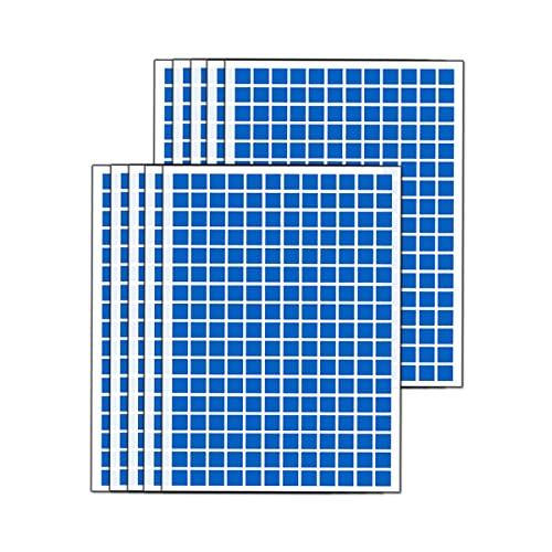 10 Stücke Quadrat Aufkleber Selbstklebend Sticker Farbkodierung Etiketten 15mm Farbkodierung Punktaufkleber Markierungspunkte in 11 Farben für Büro, Schule, Kalender, Karten-Aufkl - Blau von TopHomer