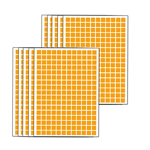 10 Stücke Quadrat Aufkleber Selbstklebend Sticker Farbkodierung Etiketten 15mm Farbkodierung Punktaufkleber Markierungspunkte in 11 Farben für Büro, Schule, Kalender, Karten-Aufkl - Orange von TopHomer