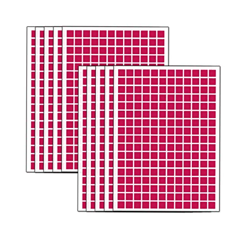 10 Stücke Quadrat Aufkleber Selbstklebend Sticker Farbkodierung Etiketten 15mm Farbkodierung Punktaufkleber Markierungspunkte in 11 Farben für Büro, Schule, Kalender, Karten-Aufkl - Rosa Rosa von TopHomer