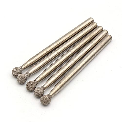 10 x Diamantfräser mit Runder Spitze, 3 mm Schaft 150 Grit Rotationsfräser für Glas, Keramik, Metall, Stein von TopHomer