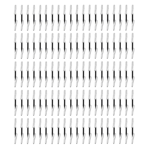 100pcs Metall Schatzanhänger, 4,5 cm Elastische Kordel mit Metallenden Metallwiderhaken für Bürobefestigungen, Locher, Schnurbinder (Schwarz) von TopHomer